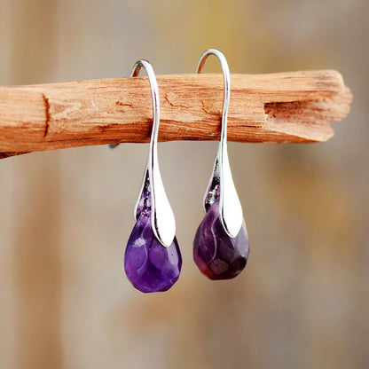 Natural Stone Drop Earrings for Women Red Jaspers Classic Earring Elegant Cute Jewelry Dropship Gifts