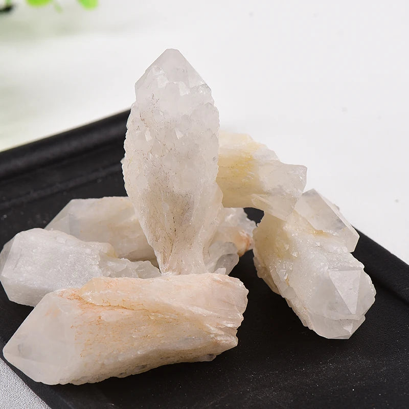 1PC Natural White Clear Quartz Crystal Wand Healing Reiki Crystal Original Skeletal Crystal Point Specimen Home Decor Minerales