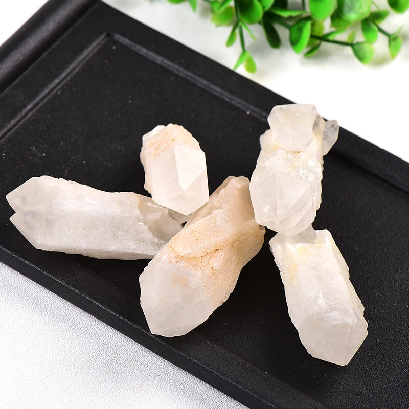 1PC Natural White Clear Quartz Crystal Wand Healing Reiki Crystal Original Skeletal Crystal Point Specimen Home Decor Minerales