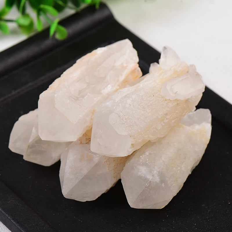 1PC Natural White Clear Quartz Crystal Wand Healing Reiki Crystal Original Skeletal Crystal Point Specimen Home Decor Minerales