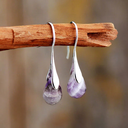 Natural Stone Drop Earrings for Women Red Jaspers Classic Earring Elegant Cute Jewelry Dropship Gifts