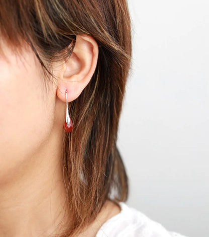 Natural Stone Drop Earrings for Women Red Jaspers Classic Earring Elegant Cute Jewelry Dropship Gifts