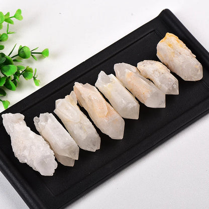 1PC Natural White Clear Quartz Crystal Wand Healing Reiki Crystal Original Skeletal Crystal Point Specimen Home Decor Minerales