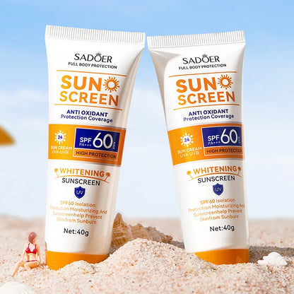 SAODER Spf 60+ Sunscreen For Face Body Sun Block Creams Sweat Proof Refreshing Non Greasy Solar Blocker Protector Sun Cream