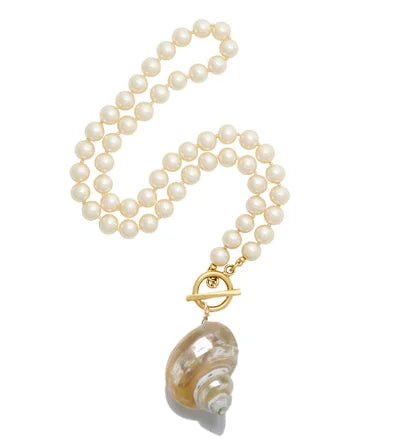 New Natural Freshwater Pearl Necklace Natural Shell Conch Pendant Women's Bohemian Fashion Jewelry Accessories Holiday Gift