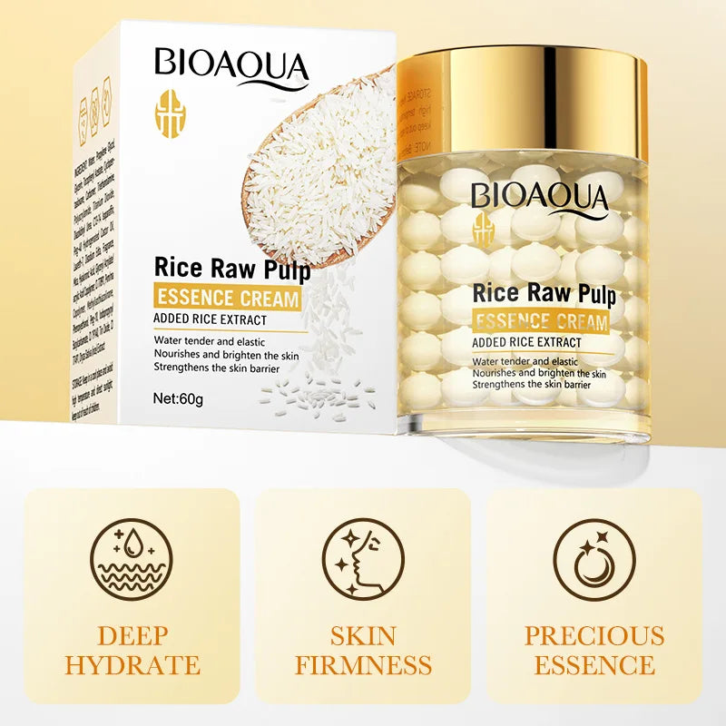 BIOAQUA White Rice Raw Pulp Face Cream Facial Moisturizing Brightening Firming Hydrating Day Creams Facial Cream Face Skin Care