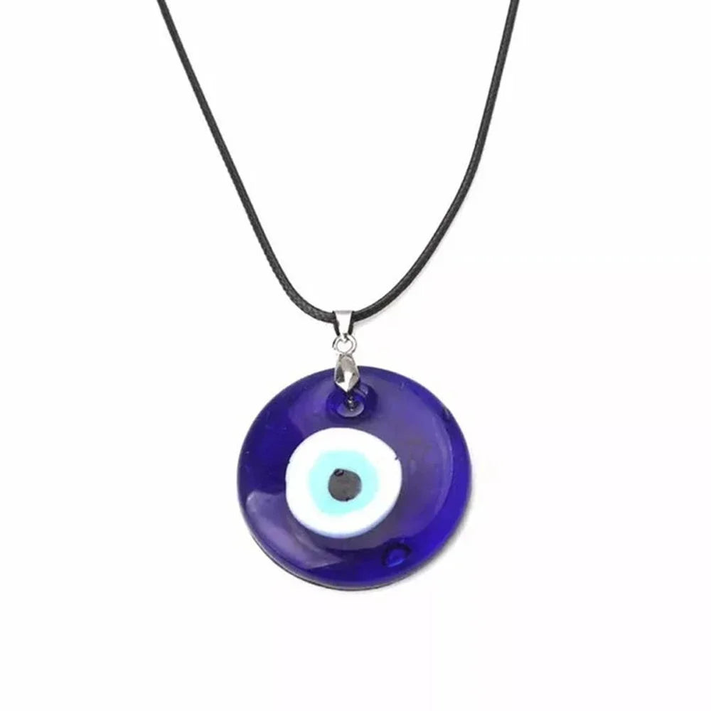 FSUNION Vintage Turkish Blue Evil Eye Pendant Choker Necklace Lucky Clavicle Chain  Party Jewelry For Women 2024 Gifts