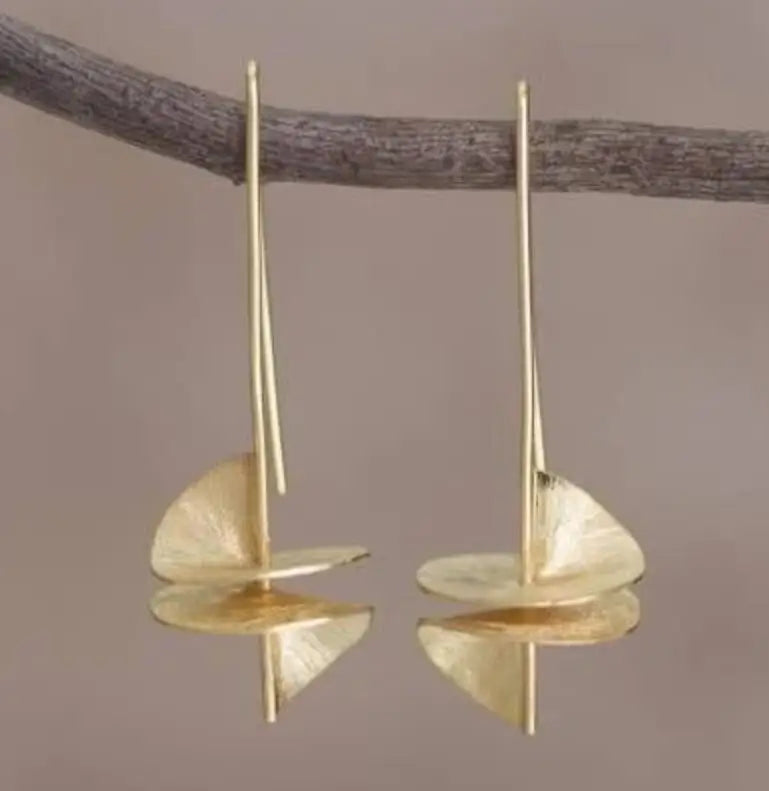 2024 New Geometric Gold Color Personal Simple Dangle Earrings for Women Jewelry Female Gift Accessories