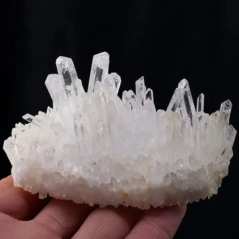 Natural White Crystal Custer Primitive Stone Crystal Flower Mineral Specimen Piece High Penetration Healing Stone Home Deco