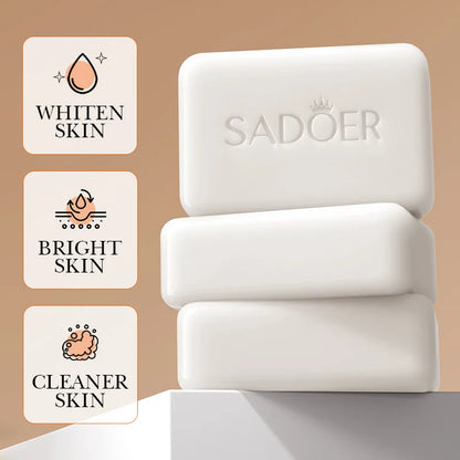 SADOER Niacinamide Arbutin Facial Soap Moisturizing Brightening Deep Cleansing Body Face Wash Foam Facial Cleanser Handmade Soap