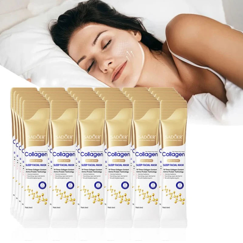 30pcs SADOER Collagen Sleeping Facial Masks Face skincare Moisturizing Brightening Firming Hydrating Face Mask Facial Skin Care