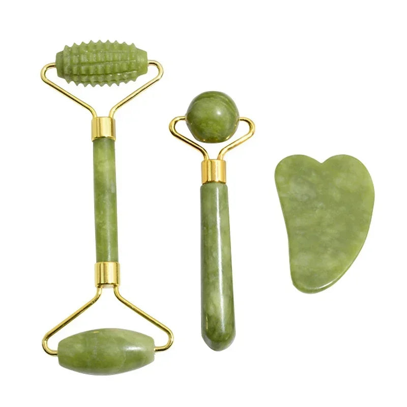 Natural Jade Roller Face Gua Sha, Natural Stone, Body Neck Massager, Acupoint, Eye Care Spa Massage Tools Massage Visage Lifting