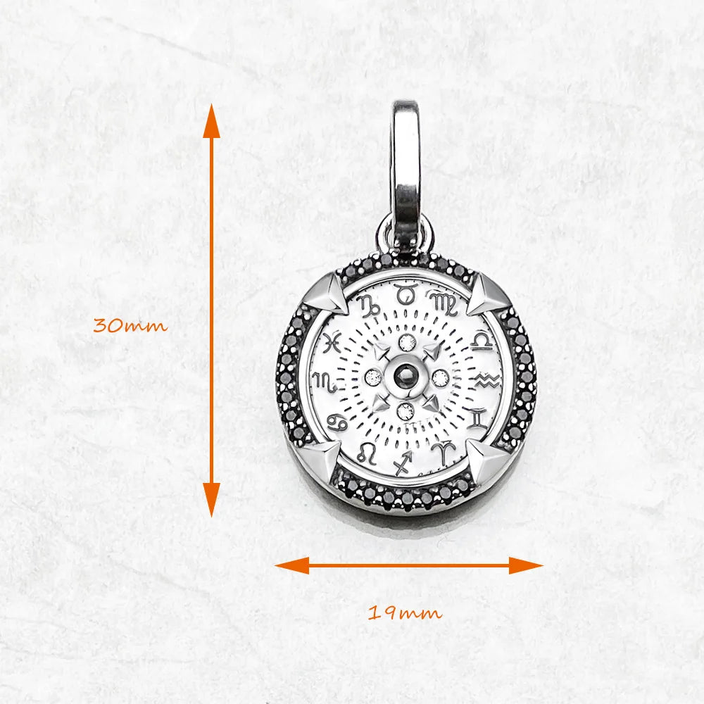 Talisman Pendant Elements of Nature Black Brand New Fine Jewelry Europe 925 Sterling Silver Accessories Lucky Gift For Woman Men