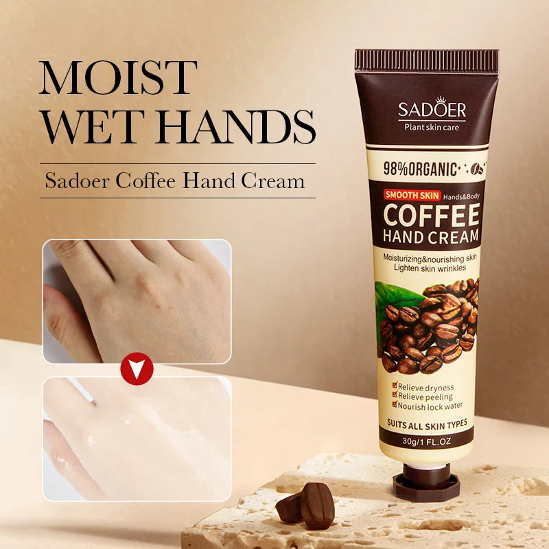 1/2/3/5pcs SADOER Coffee Hand Cream Sets Moisturizing Nourishing Brightening Hydrating Hands Skin Care Products