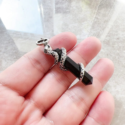 Pendant Snake with Blackened Onyx New Jewelry 925 Sterling Silver Accessories Vintage Gift For Men Women