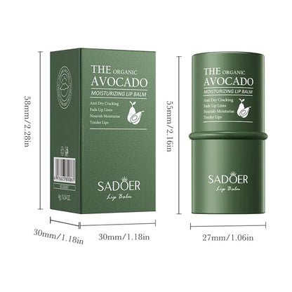 SADOER Avocado Moisturizing lipstick Plump Lips Nourishing Hydrating Lip Balm Lips Plumper Beauty Lips Skin Care Products