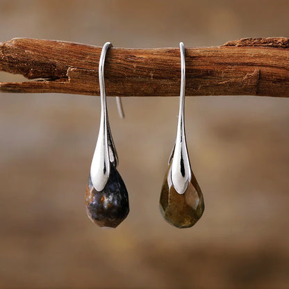 Natural Stone Drop Earrings for Women Red Jaspers Classic Earring Elegant Cute Jewelry Dropship Gifts