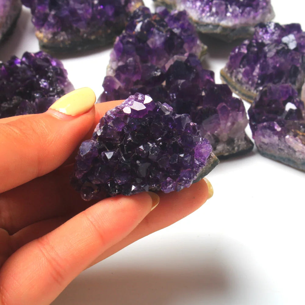 Natural Amethyst ore raw stone Purple Crystals Cluster Druzy Geode Mineral Rock Healing Quartz Point Energy Wand Crafts