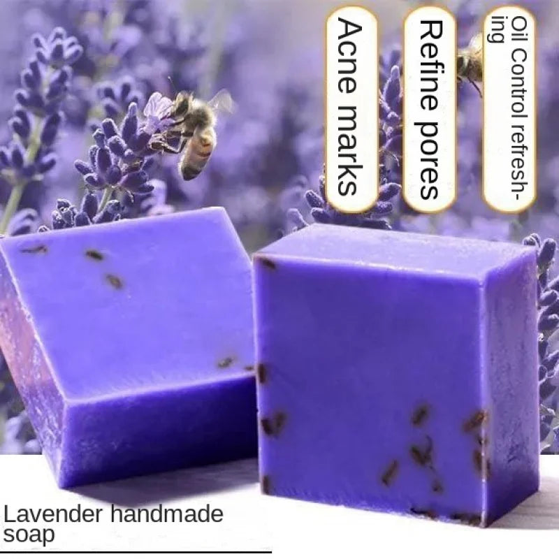 Lavender Anti-Acne Handmade Soap Face Shower Cleansing Essential Oil Control Student Anti-Mite