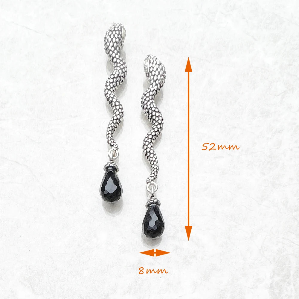 Snake & Crystal Drop Earrings,Europe Style Glam Fashion Good Jewerly For Women Gift In 925 Sterling Silver,Super Deals