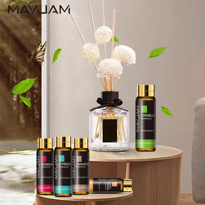 MAYJAM with Dropper 10ml Essential Oil For Humidifier Diffusers Lavender Eucalyptus Vanilla Sandalwood Camphor Aromatic Oil Gift