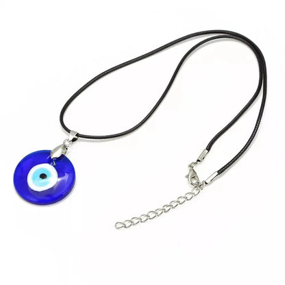 FSUNION Vintage Turkish Blue Evil Eye Pendant Choker Necklace Lucky Clavicle Chain  Party Jewelry For Women 2024 Gifts