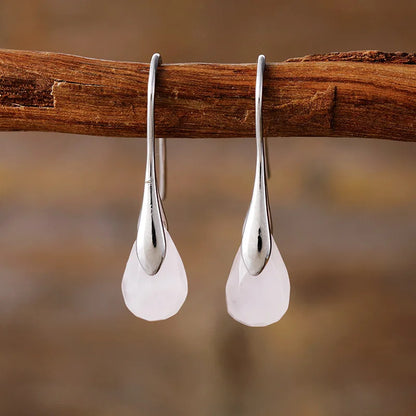 Natural Stone Drop Earrings for Women Red Jaspers Classic Earring Elegant Cute Jewelry Dropship Gifts