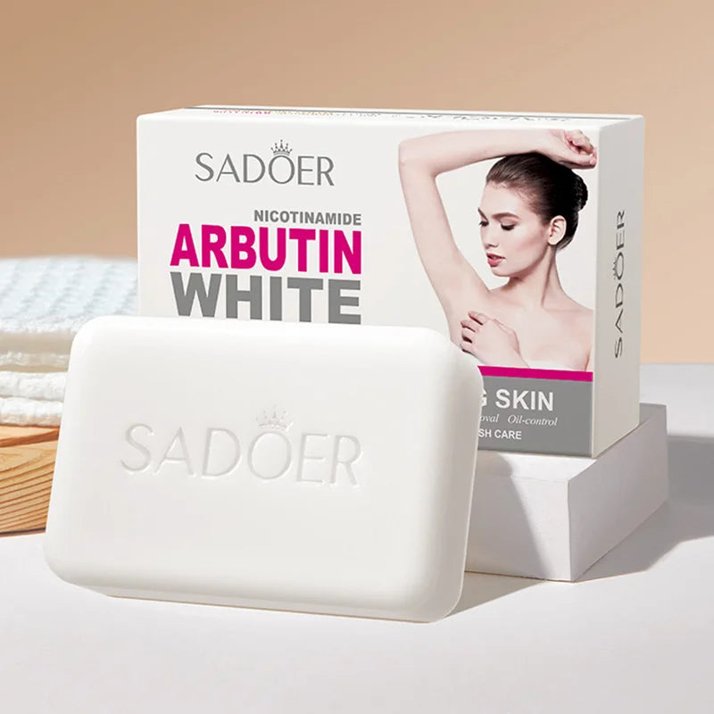 SADOER Niacinamide Arbutin Facial Soap Moisturizing Brightening Deep Cleansing Body Face Wash Foam Facial Cleanser Handmade Soap