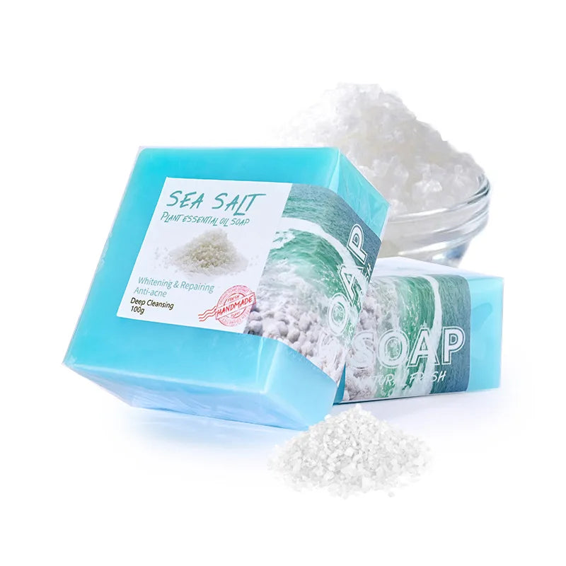 Natural sea salt soap, 3.5 oz each, for all skin types,  organic goat milk, body/face/hand cleansing skin care products