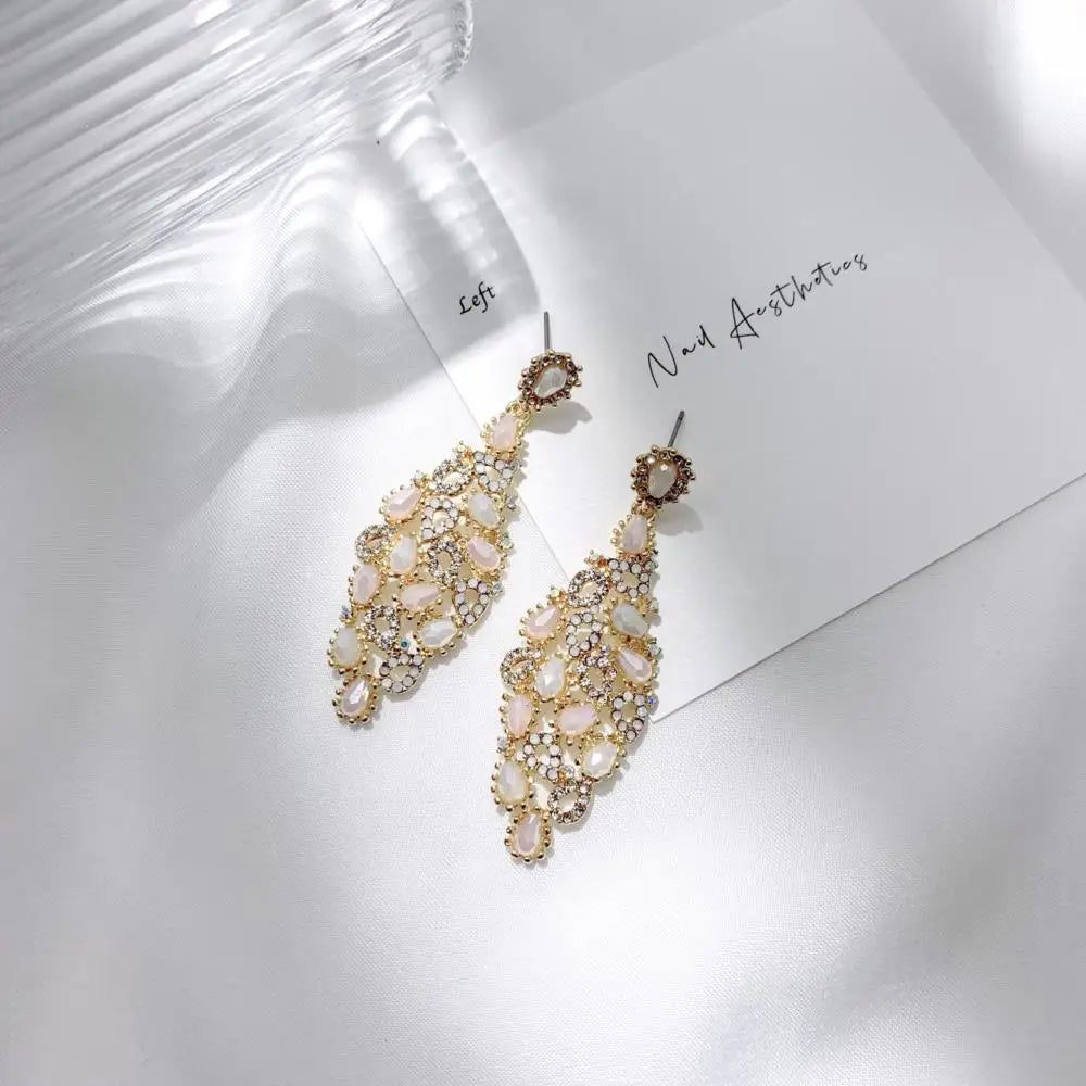 OSHUER High Quality Handmade Crystal Rhinestone Drop Earring for Women