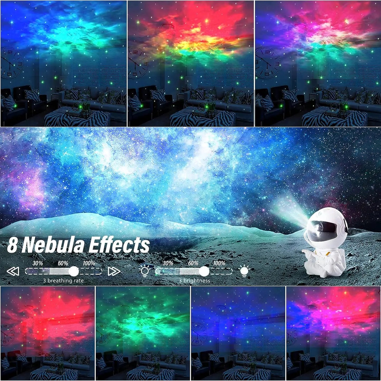 Cosmic Explorer Astronaut Star Projector: Starry Sky & Nebula Ceiling Lamp