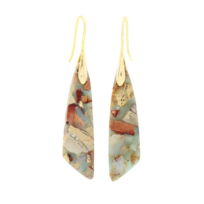 Bohemian Emperor Stone Geometric Pendant Earring Popular Natural Stone Jewelry Earrings for Women Luxury  Boho Girl Jewelry