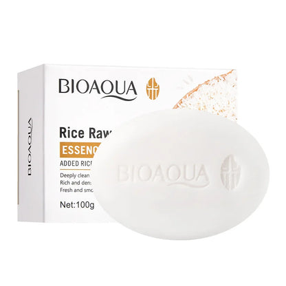 BIOAOUA Handmade Rice Soap Rice Puree Essence Bath Body Hydrating Oil Control Facial Cleansing Care Whitening Moisturizing Tools