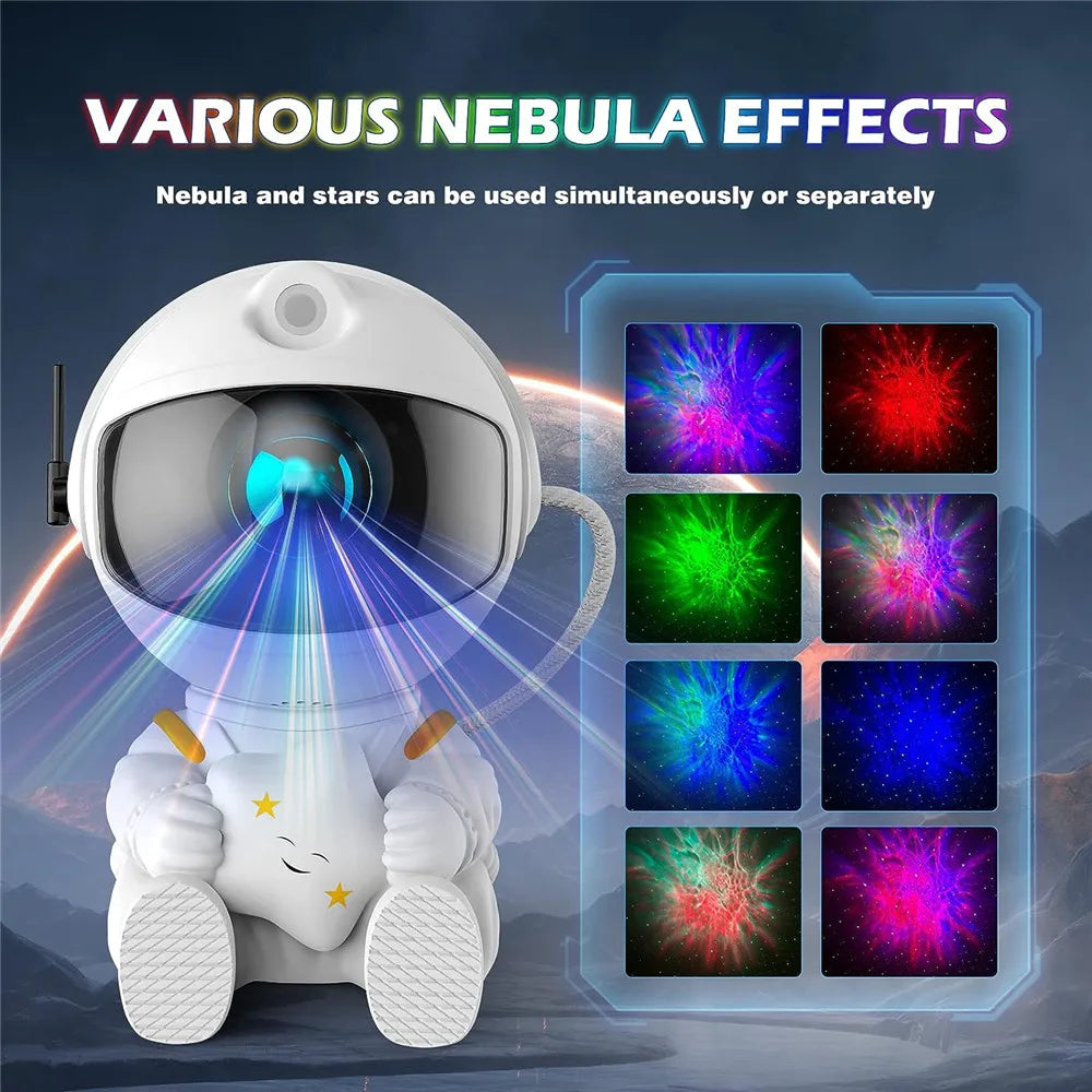 Cosmic Explorer Astronaut Star Projector: Starry Sky & Nebula Ceiling Lamp