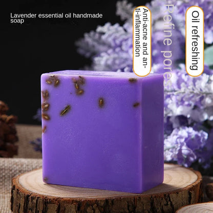 Lavender Anti-Acne Handmade Soap Face Shower Cleansing Essential Oil Control Student Anti-Mite