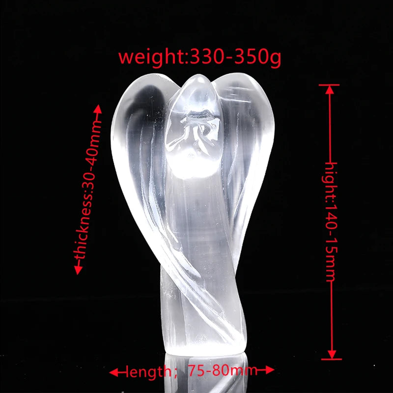 1PC Natural Crystal Selenite Guardian Angel Figurine Hand Carved Gypsum Healing Stone Gem Reiki  Home Decor Crystal Craft Gifts