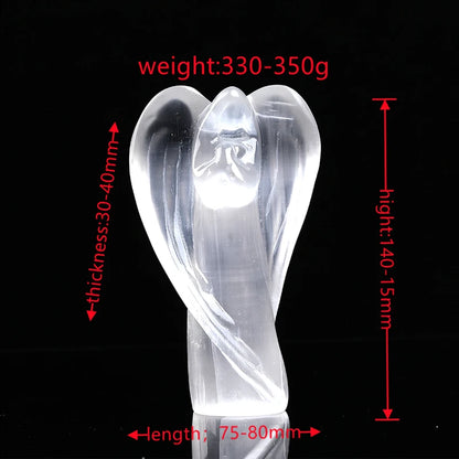 1PC Natural Crystal Selenite Guardian Angel Figurine Hand Carved Gypsum Healing Stone Gem Reiki  Home Decor Crystal Craft Gifts