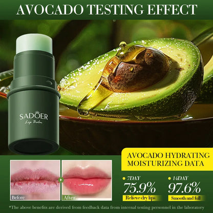 SADOER Avocado Moisturizing lipstick Plump Lips Nourishing Hydrating Lip Balm Lips Plumper Beauty Lips Skin Care Products