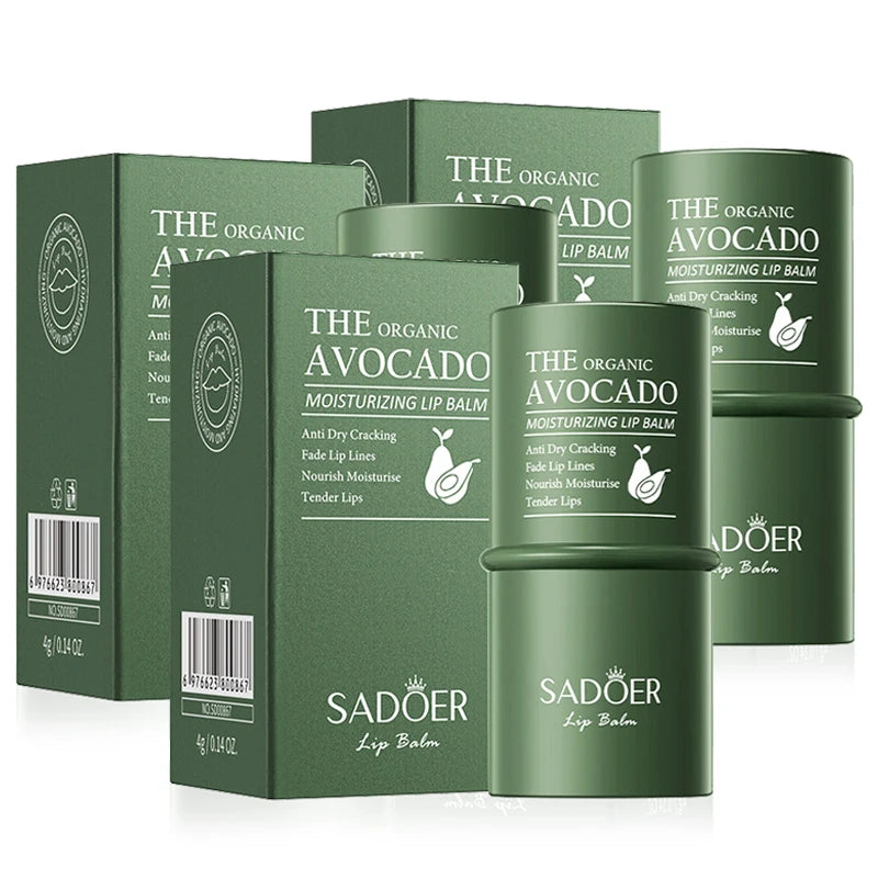 SADOER Avocado Moisturizing lipstick Plump Lips Nourishing Hydrating Lip Balm Lips Plumper Beauty Lips Skin Care Products