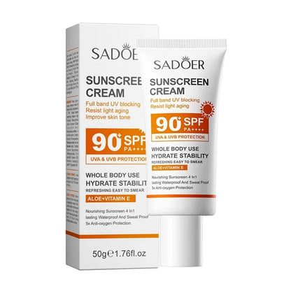 SADOER Spf 90+ Sunscreen For Face Whole Body Use Protector Solar UV Resistant Repairing Solar Blocker Facial Sunscreen