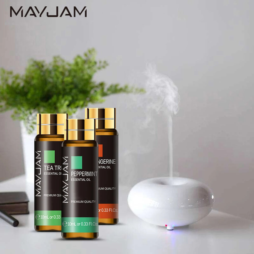 MAYJAM with Dropper 10ml Essential Oil For Humidifier Diffusers Lavender Eucalyptus Vanilla Sandalwood Camphor Aromatic Oil Gift