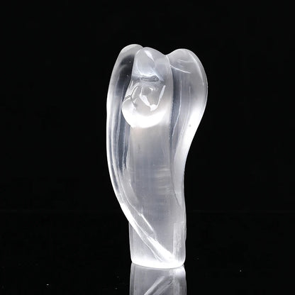 1PC Natural Crystal Selenite Guardian Angel Figurine Hand Carved Gypsum Healing Stone Gem Reiki  Home Decor Crystal Craft Gifts