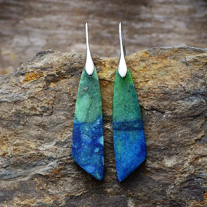 Bohemian Emperor Stone Geometric Pendant Earring Popular Natural Stone Jewelry Earrings for Women Luxury  Boho Girl Jewelry