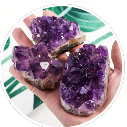 Natural Amethyst ore raw stone Purple Crystals Cluster Druzy Geode Mineral Rock Healing Quartz Point Energy Wand Crafts