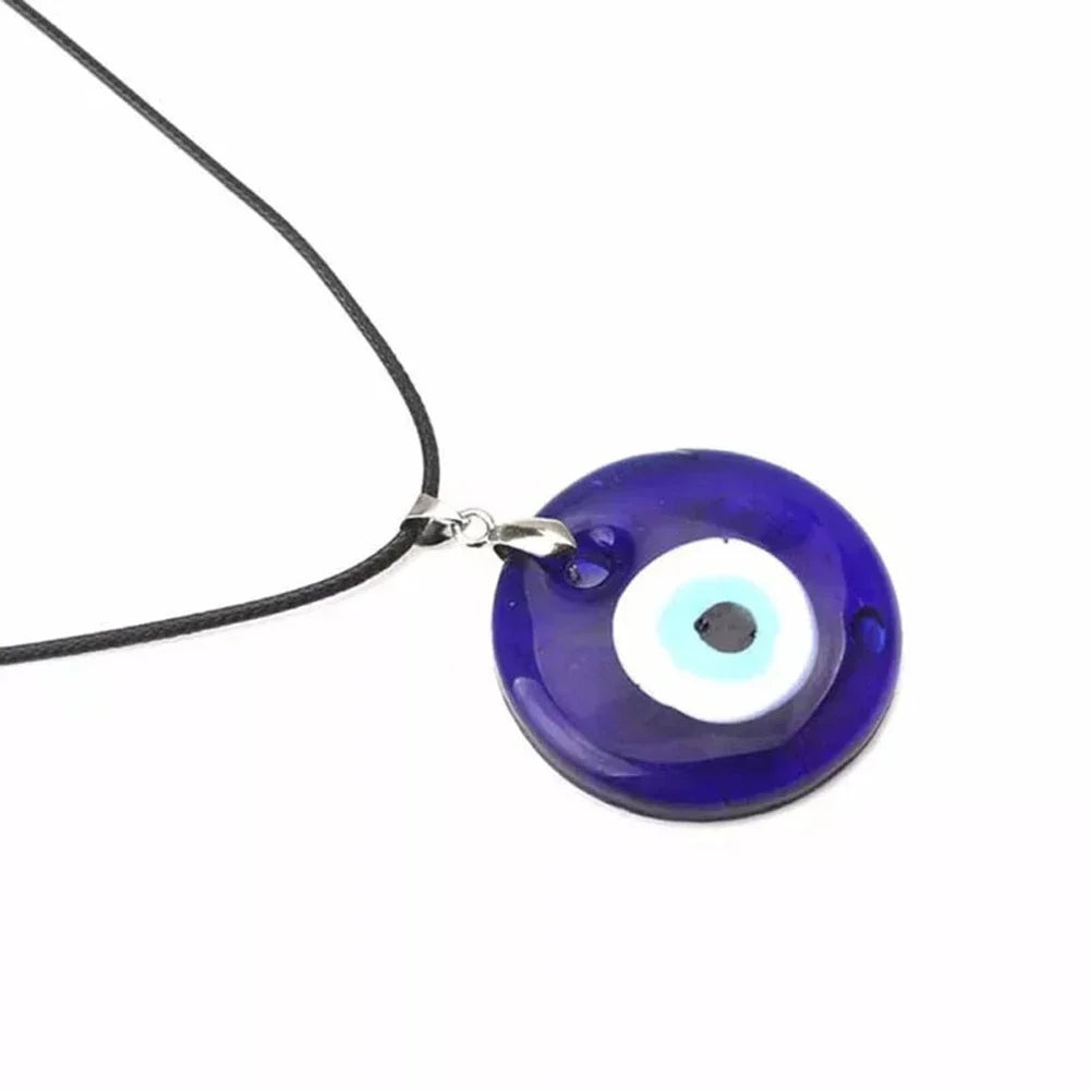 FSUNION Vintage Turkish Blue Evil Eye Pendant Choker Necklace Lucky Clavicle Chain  Party Jewelry For Women 2024 Gifts