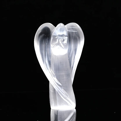 1PC Natural Crystal Selenite Guardian Angel Figurine Hand Carved Gypsum Healing Stone Gem Reiki  Home Decor Crystal Craft Gifts