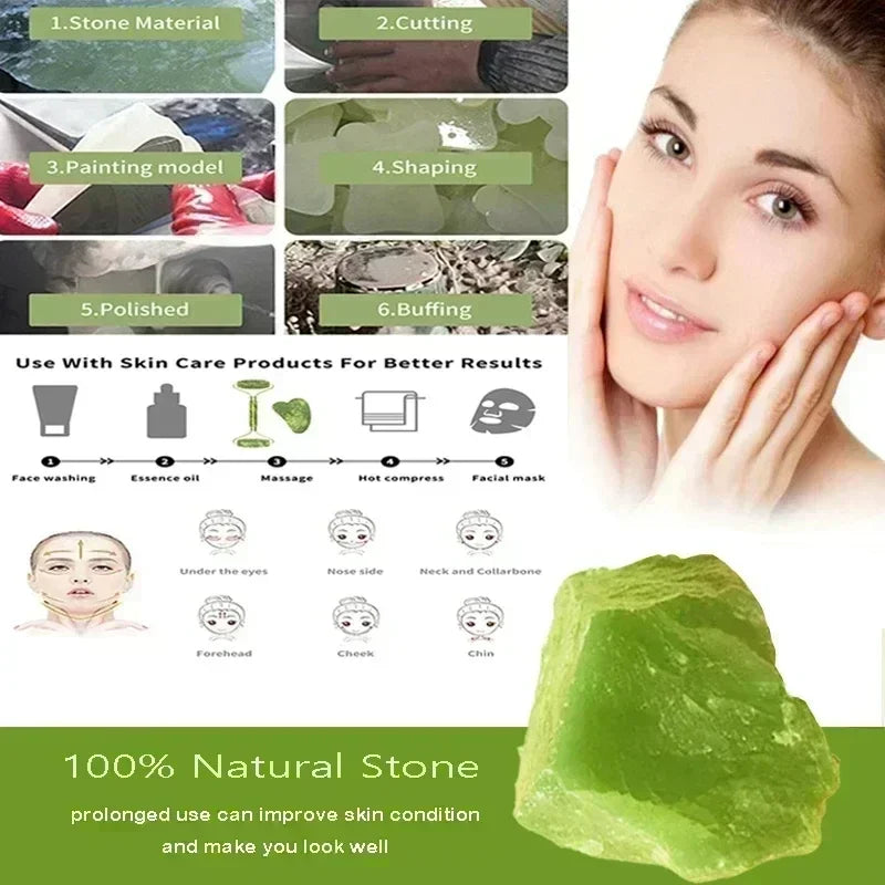 Natural Jade Roller Face Gua Sha, Natural Stone, Body Neck Massager, Acupoint, Eye Care Spa Massage Tools Massage Visage Lifting