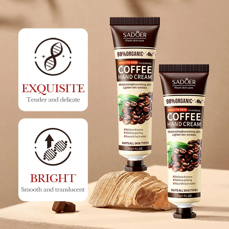 1/2/3/5pcs SADOER Coffee Hand Cream Sets Moisturizing Nourishing Brightening Hydrating Hands Skin Care Products