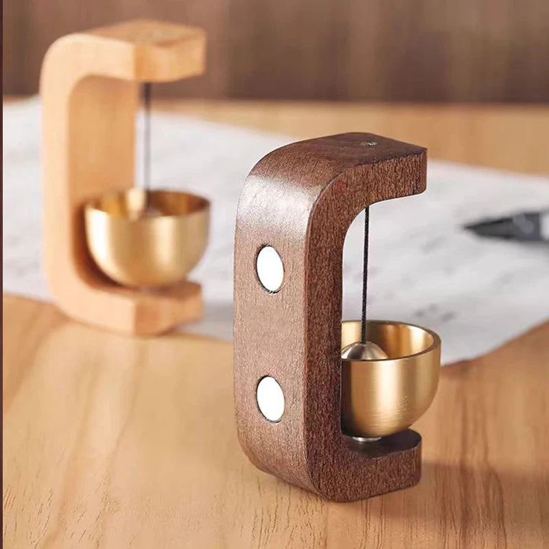 Doorbell Aesthetic Solid Wooden  Magnetic Brass Wind Chimes Wireless Doorbell Entrance Door Bell Pendant Home Decor Minimalism