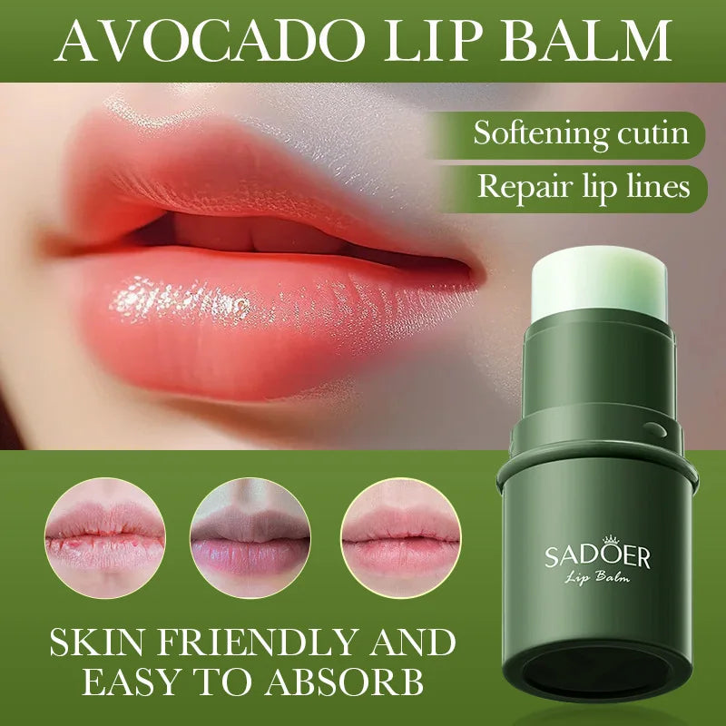 SADOER Avocado Moisturizing lipstick Plump Lips Nourishing Hydrating Lip Balm Lips Plumper Beauty Lips Skin Care Products